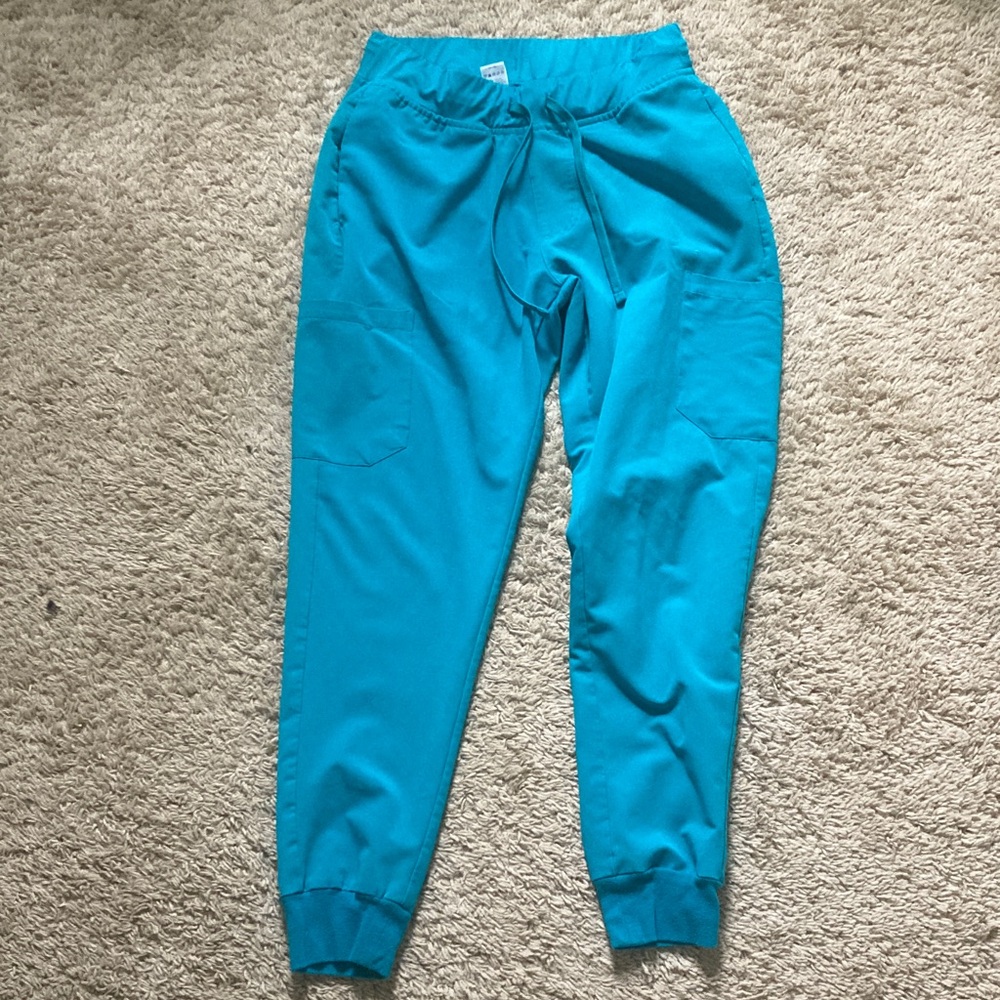 Mandala Teal Scrub Joggers
